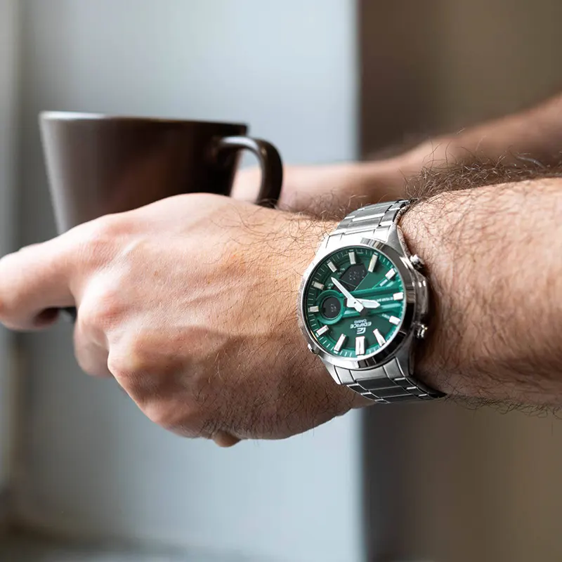 Casio Edifice Green Analog-Digital Dial 10-Year Battery Men's Watch- EFV-C120D-3A